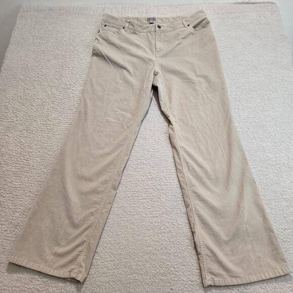 J. Jill Pants - J. Jill Beige Corduroy Bootcut Pants Women's Size 16 Stretch